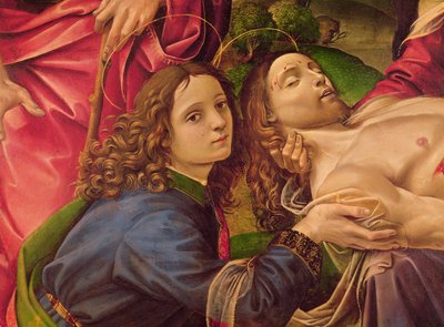 La lamentation du Christ, détail de la tête du Christ et de Saint Jean-Baptiste (détail) - Capponi